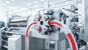 Peristaltic pump delivering ink to a flexographic printing press