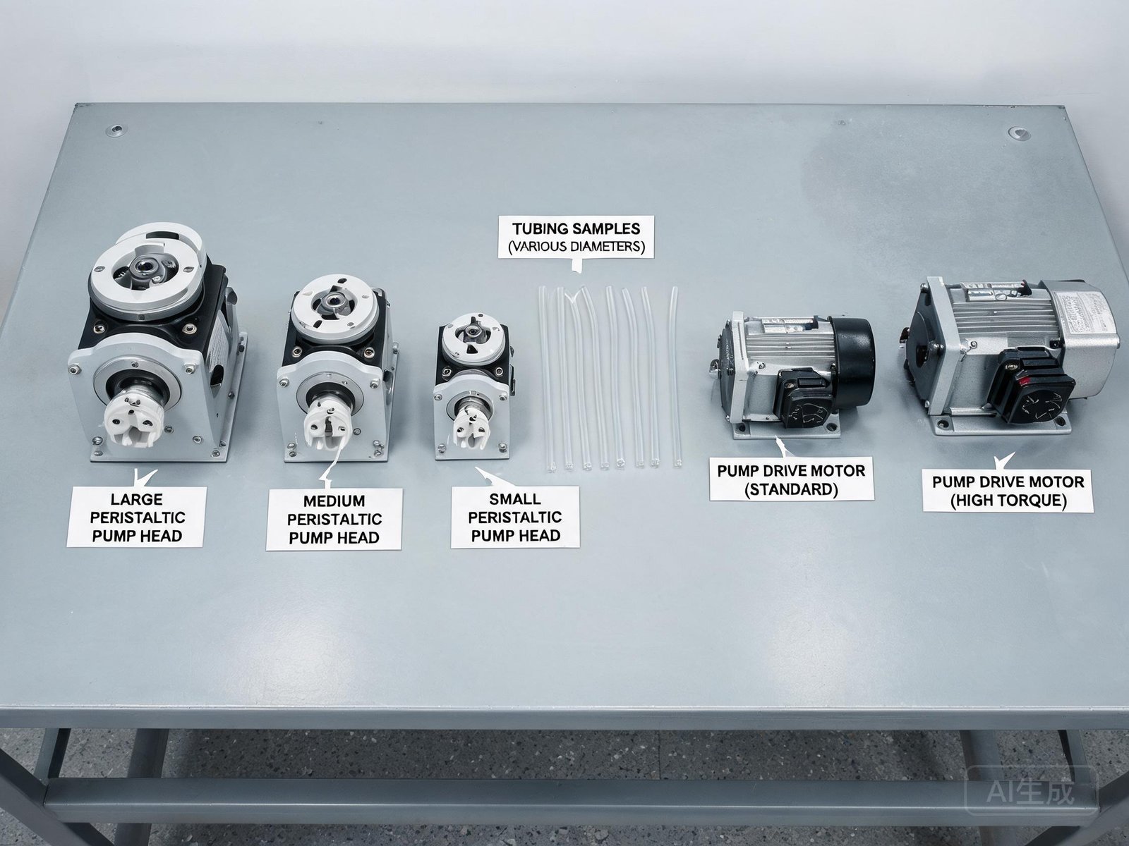 Peristaltic pump components and pump heads arranged for supplier quality audit inspection