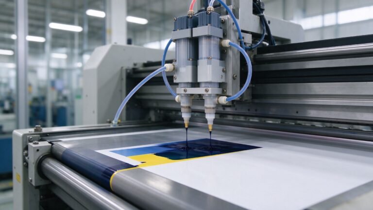 Peristaltic dosing pump metering ink into a printing and coating system
