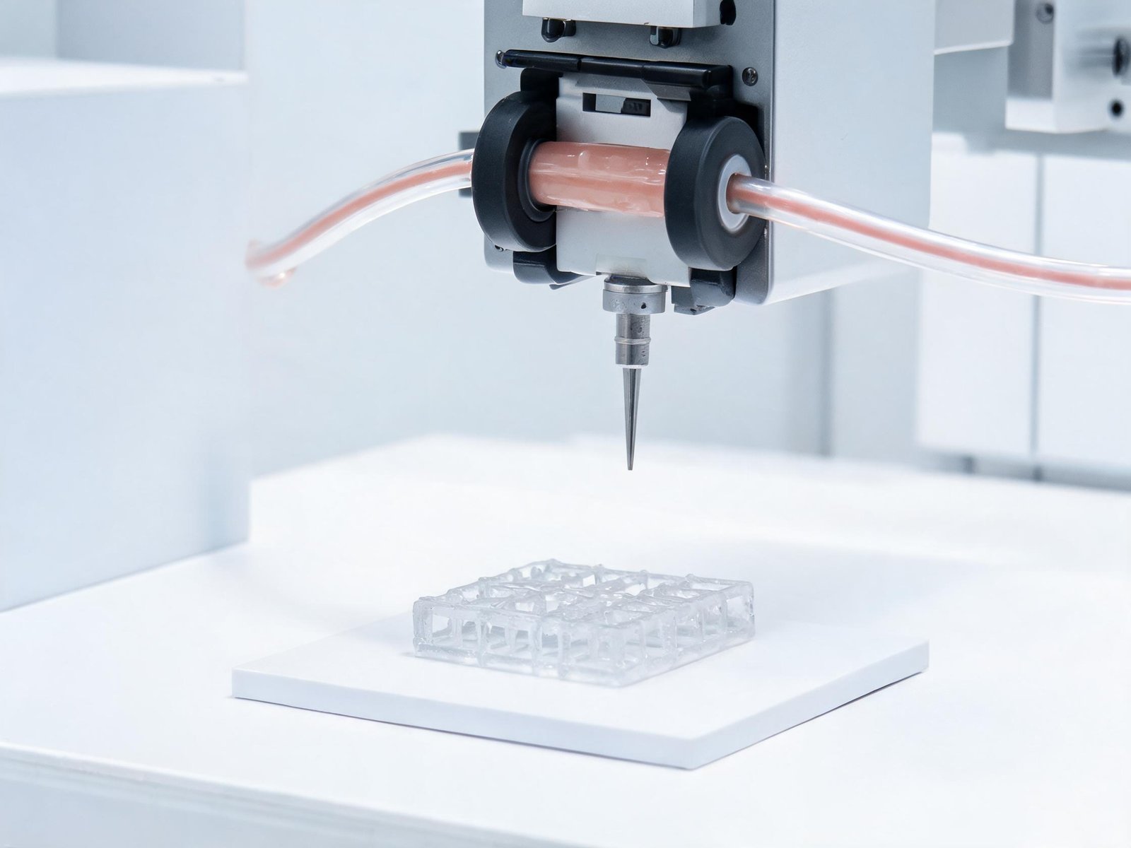 Peristaltic pump extrusion system on 3D bioprinter with bioink tube